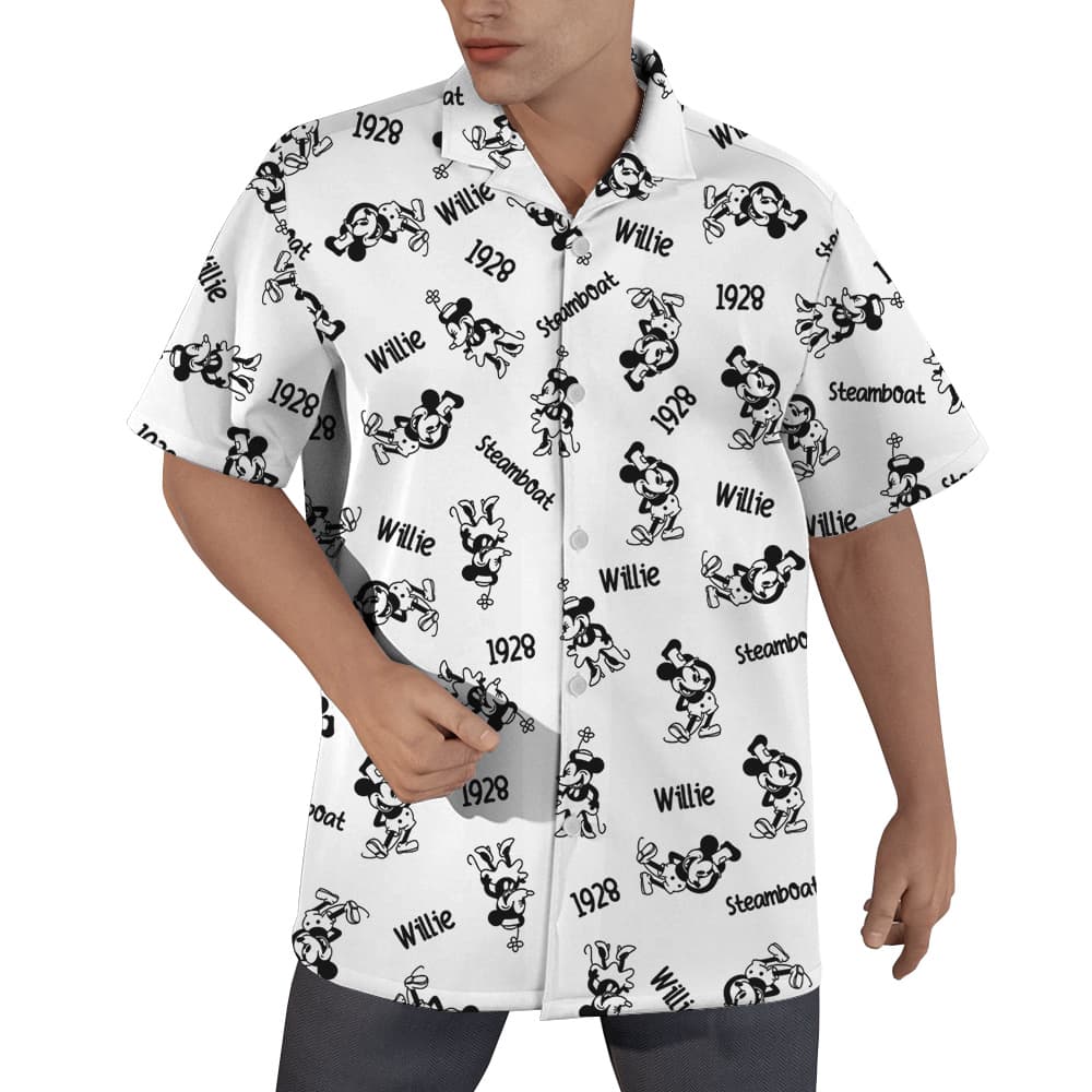 Classic Mickey Steamboat Willie 1928 Hawaiian Shirt For Men (1)