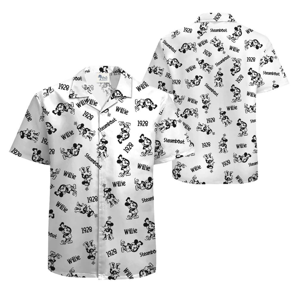 Classic Mickey Steamboat Willie 1928 Hawaiian Shirt For Men