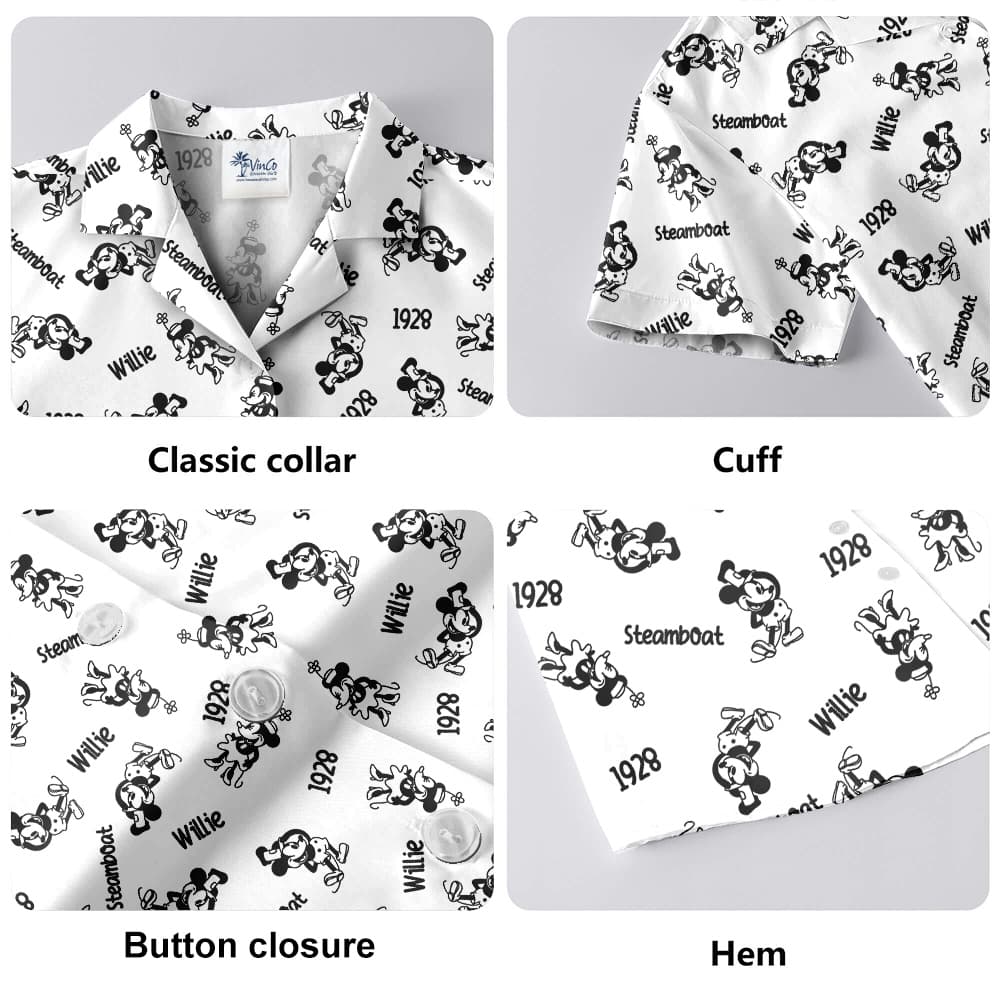 Classic Mickey Steamboat Willie 1928 Hawaiian Shirt For Men
