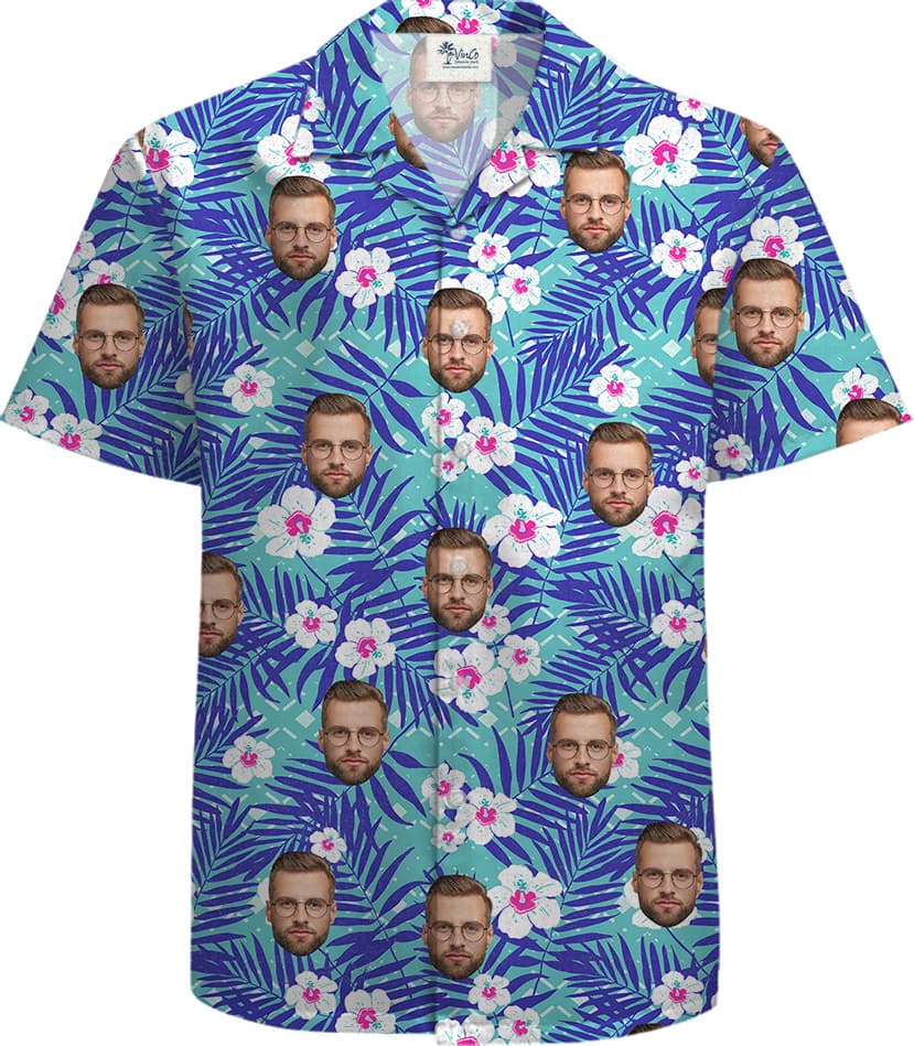 Custom Face 100 Cotton Aloha Shirt for Men2