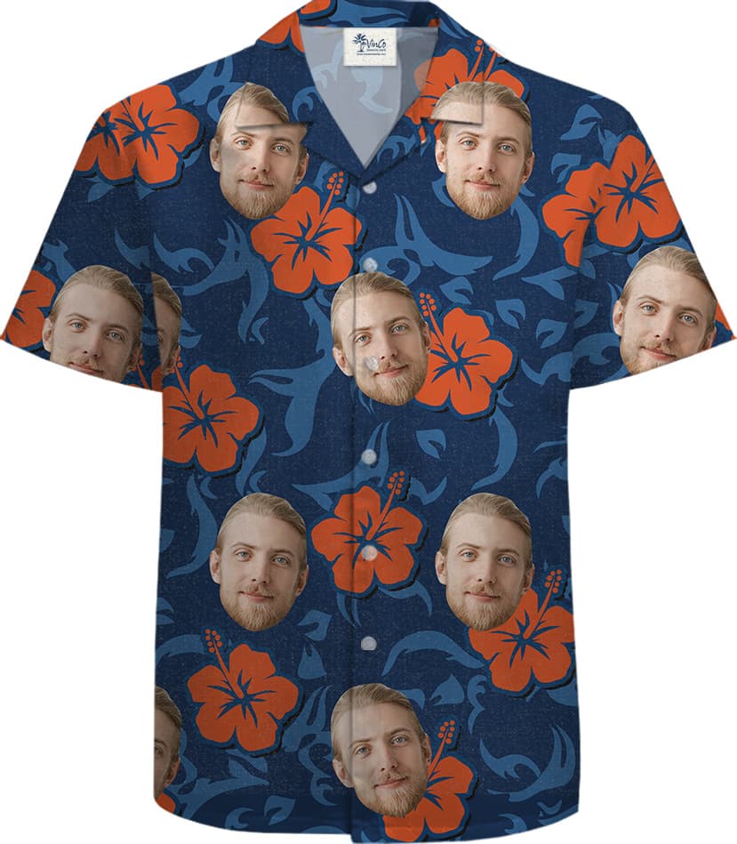 Custom Face 100 Percent Cotton Tropical Shirt for Men2