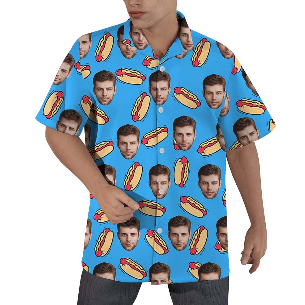 Custom Face Hot Dog Hawaiian Shirt For Men1
