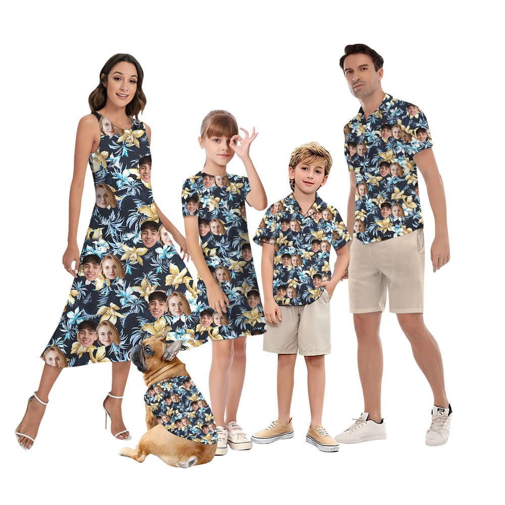Custom Face Matching Family Hawaiian Clothing6