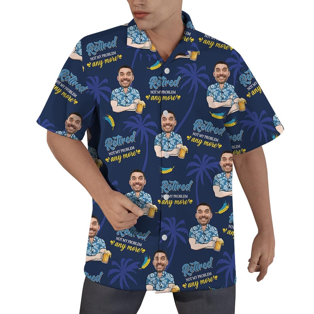 Retirement Custom Face Hawaiian Shirt for men