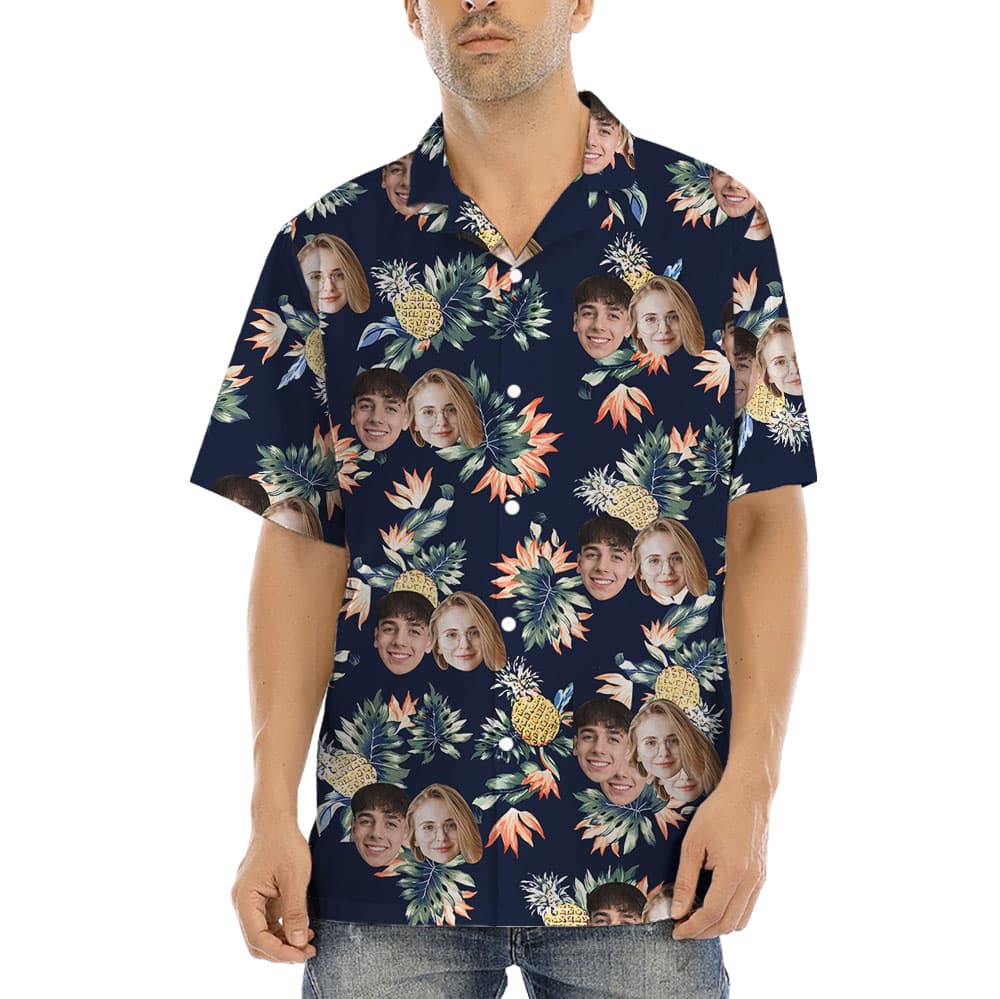 Custom Face Pineapple Printed Hawaiian Shirts1