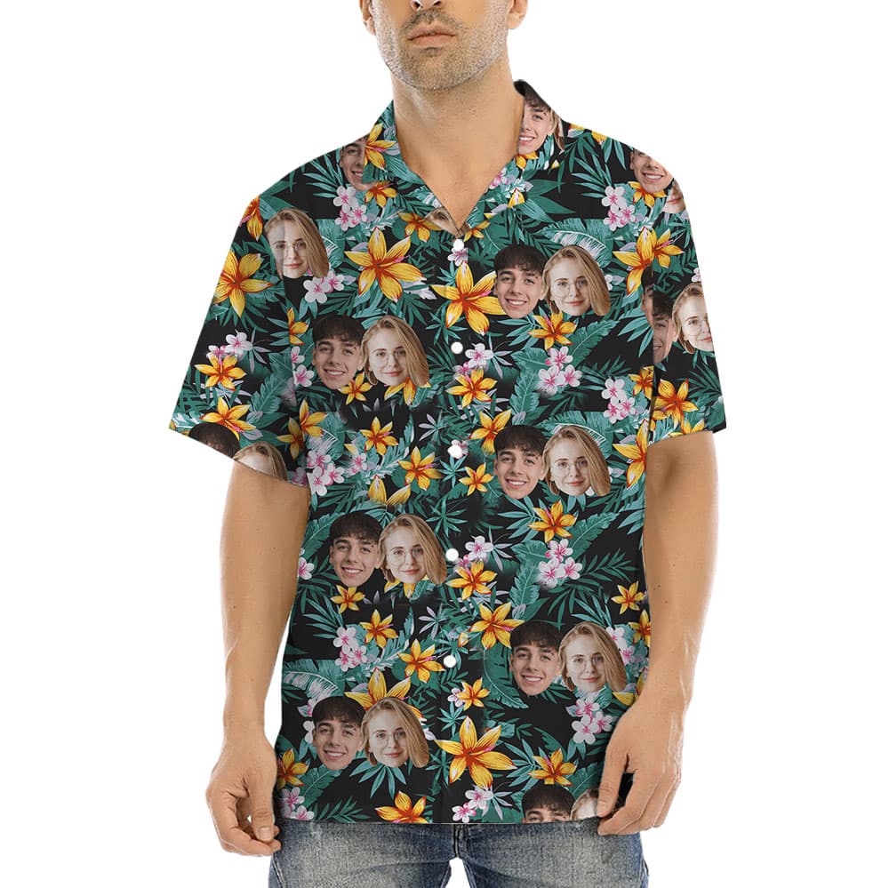 Custom Face Tropical Hula Shirt For Men1