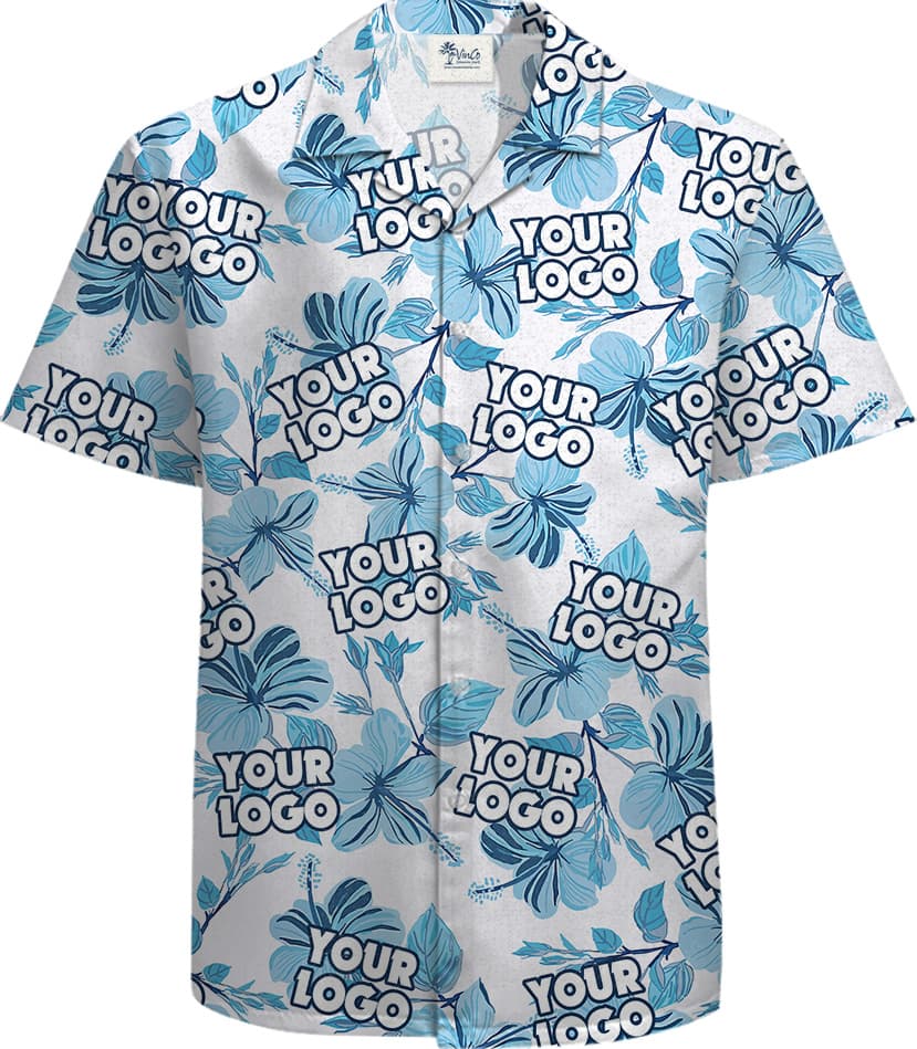 Custom Logo 100% Cotton Hawaiian Men Shirt2