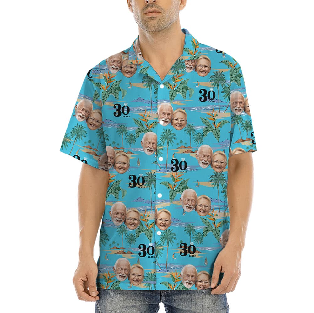 Custom Photo Anniversary Hawaiian Shirt1