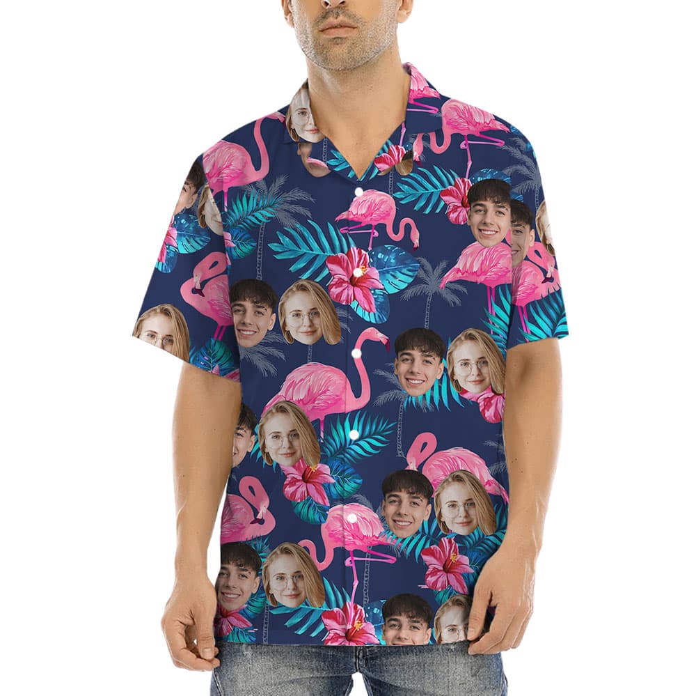 Flamingo Tropical Hawaiian Shirt With 1-4 Faces