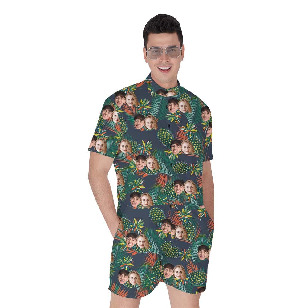 Multiple Faces Custom Pineapple Romper For Male1