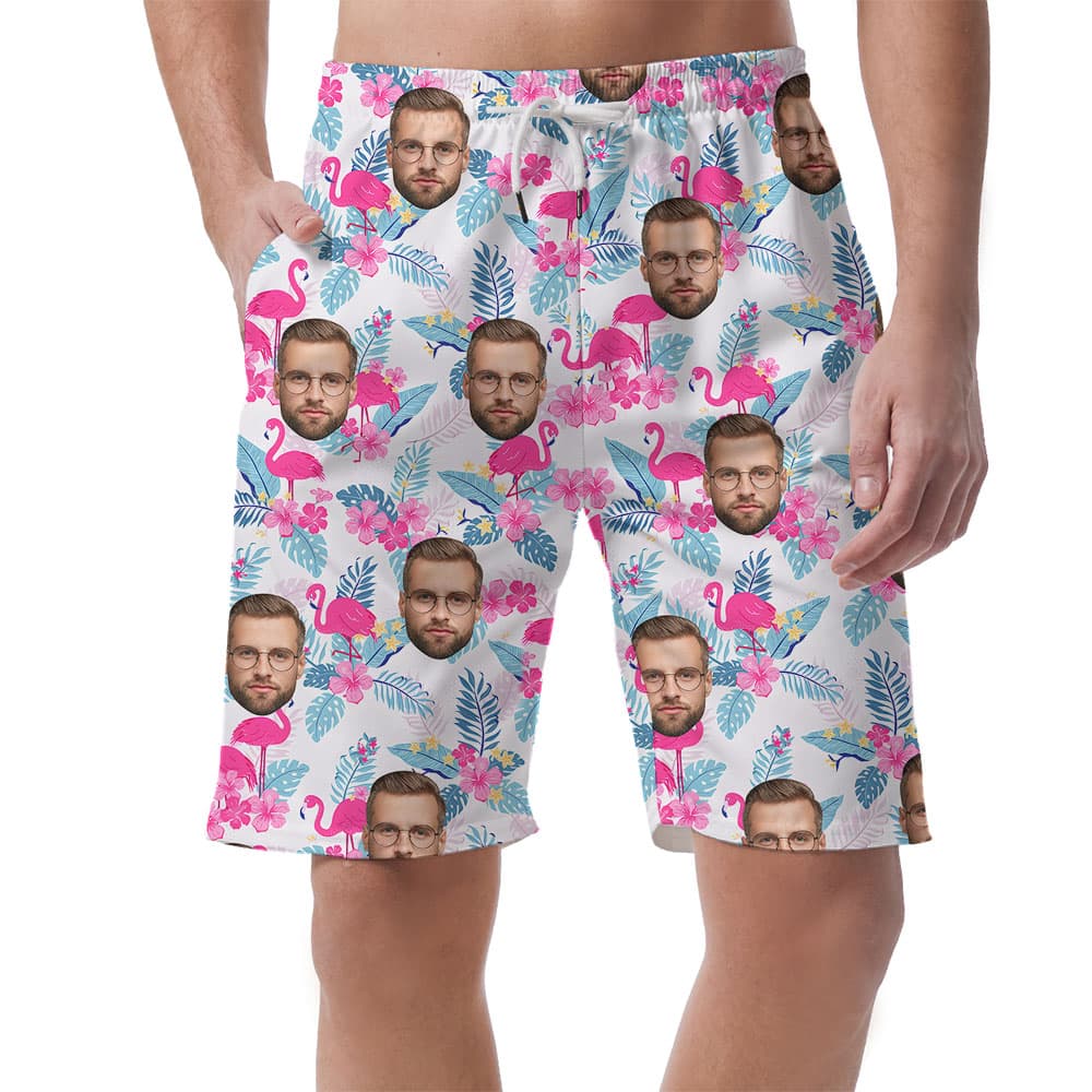 Pink Flamingo Golf Polo With 1-4 Faces5
