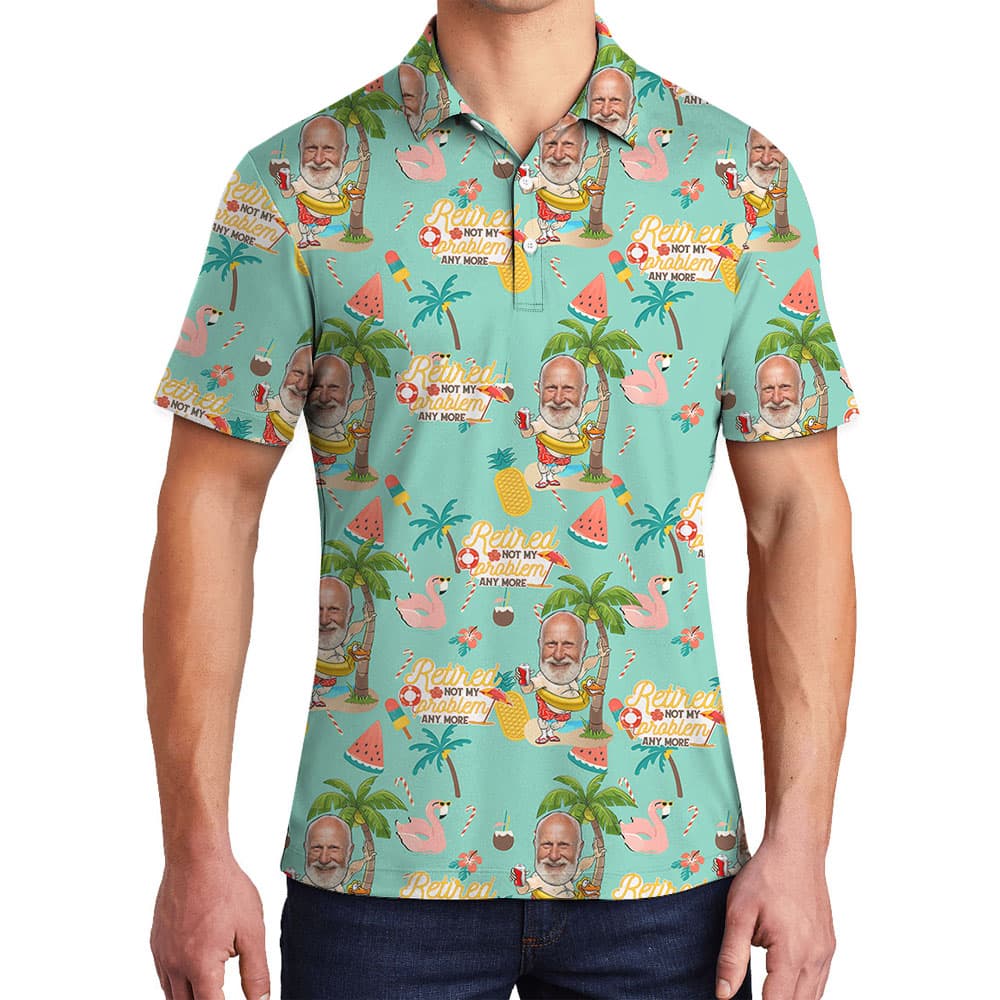 Retirement Is Not Problem Men's Golf Polos With Faces1