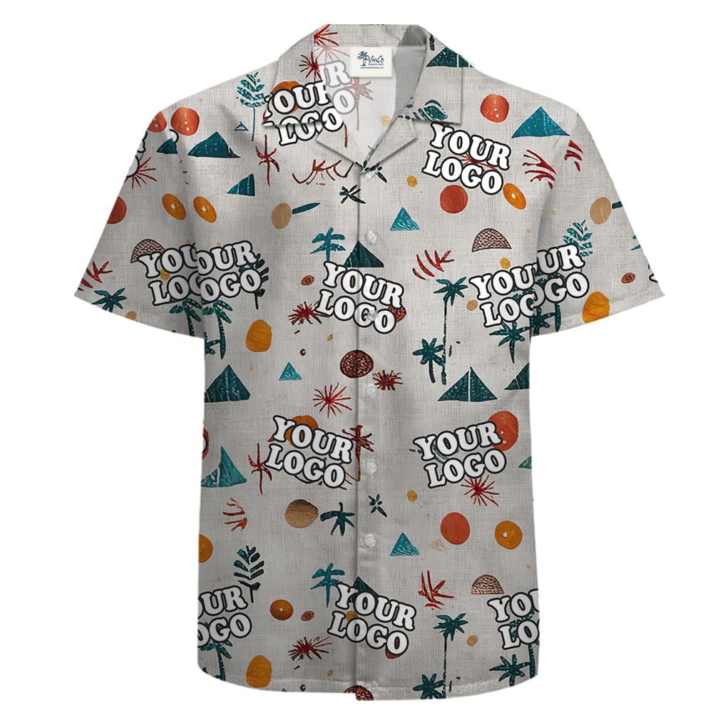 A Short Sleeve Shirt with Custom Logo on Minimalism Pattern