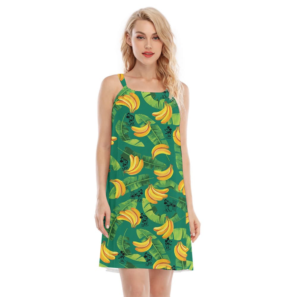 Tropical Banana Steamboat Willie Mickey Aloha Cami Dress