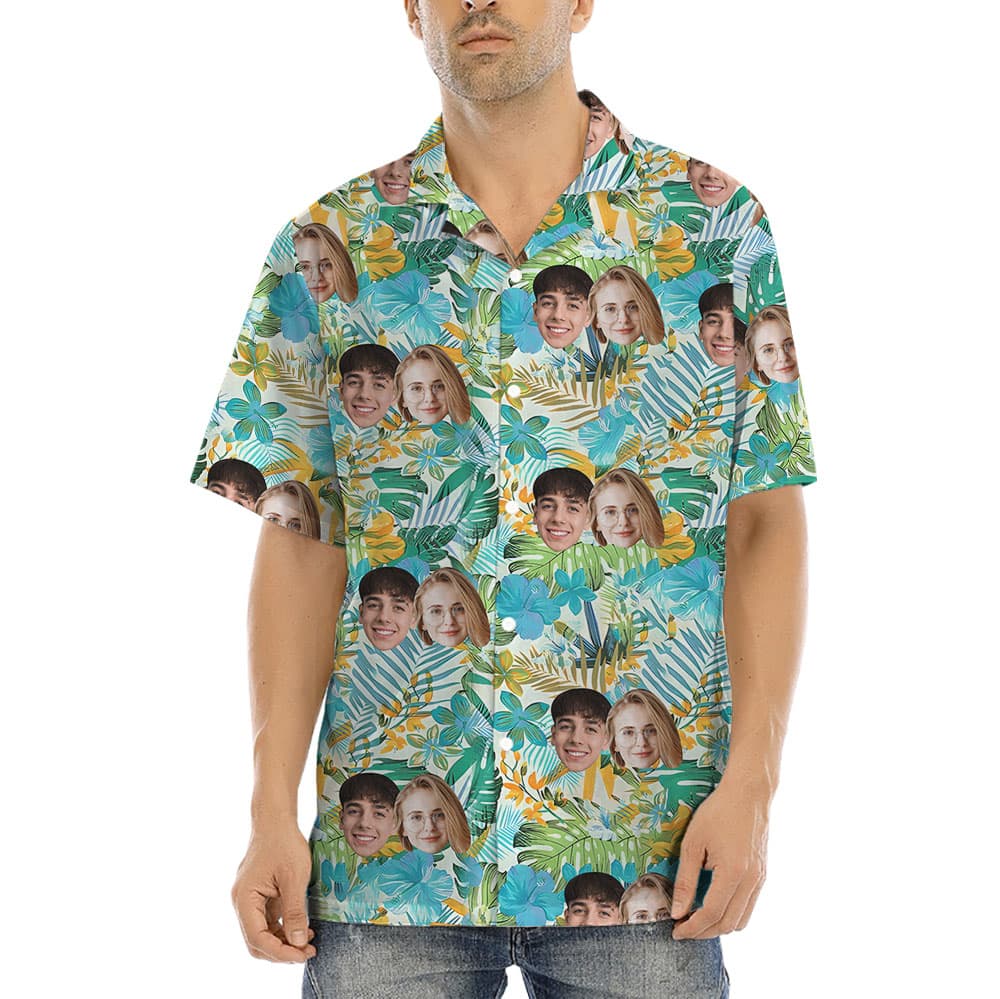 Vintage Custom Hawaiian Shirt With 1-4 Photos