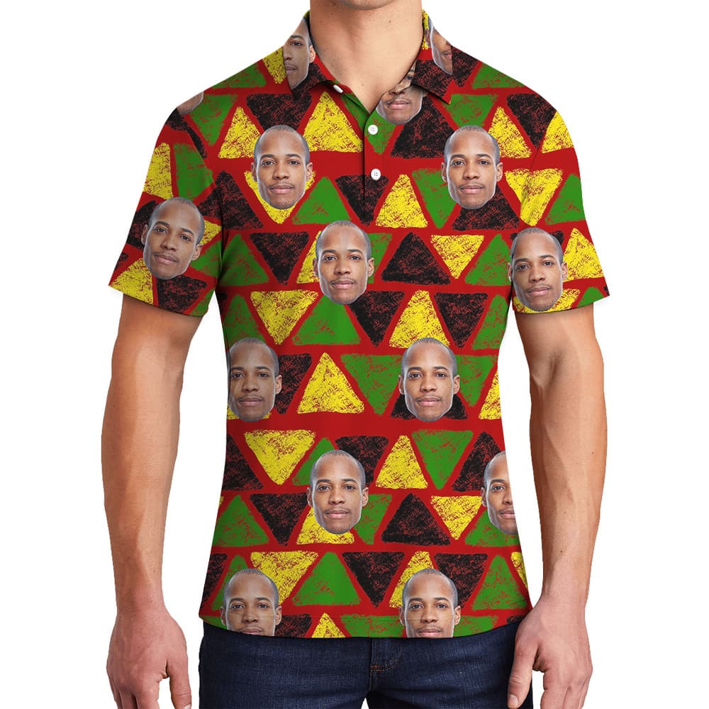 A Polo Men Shirt with Custom Face on 19th June Featured Pattern