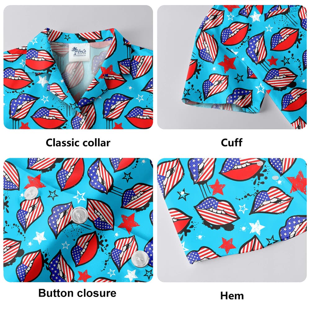 4th Of July American Sexy Lips Hawaiian Shirt