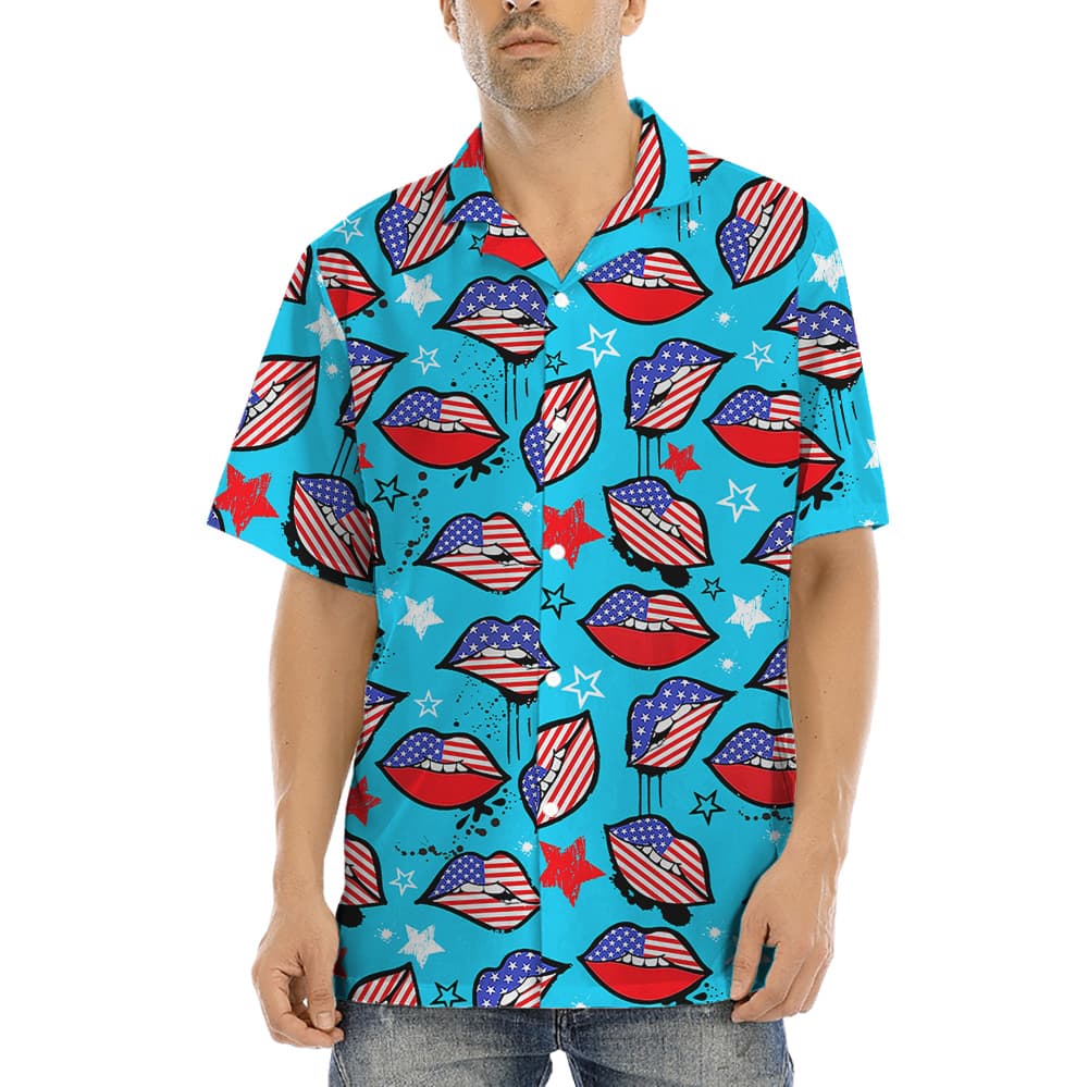 4th Of July American Sexy Lips Hawaiian Shirt (6)