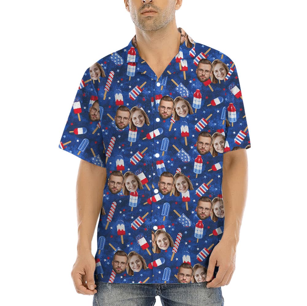 4th Of July Ice Cream Hawaiian Shirt With 5 Faces1