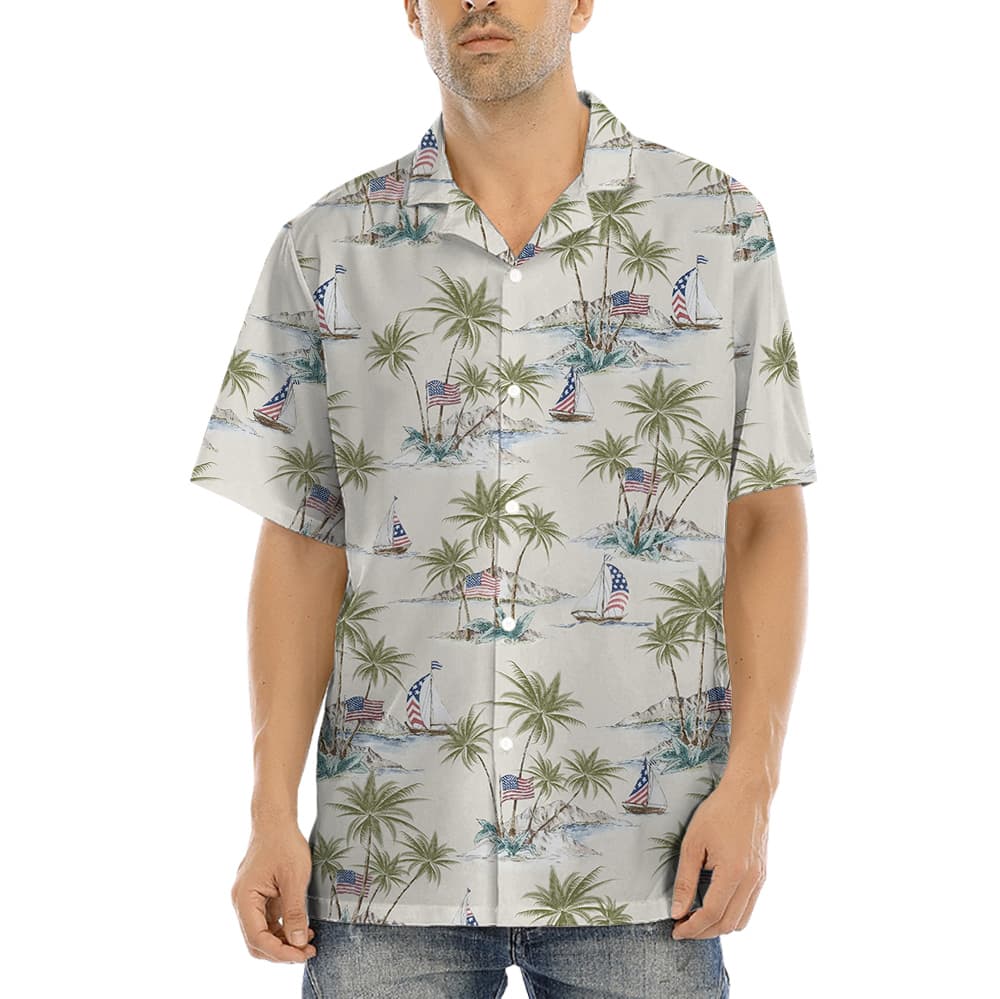 4th of July American Hawaiian Shirts1