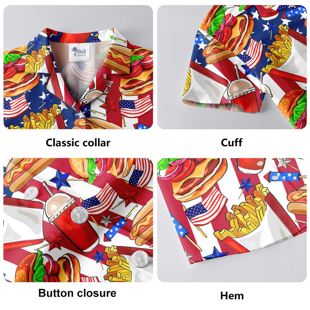 American Flag Fast Food Hawaiian Shirt