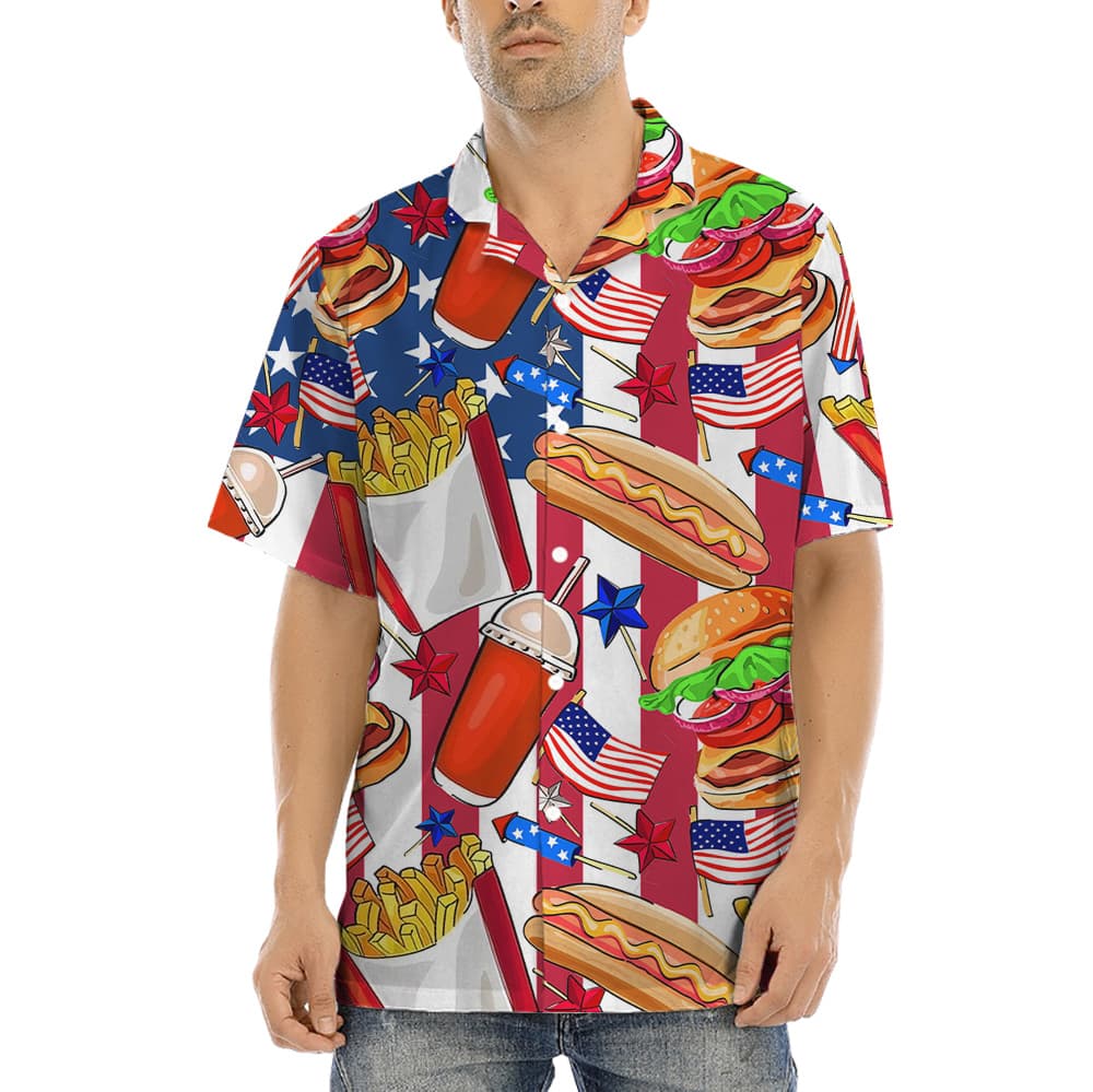 American Flag Fast Food Hawaiian Shirt (7)
