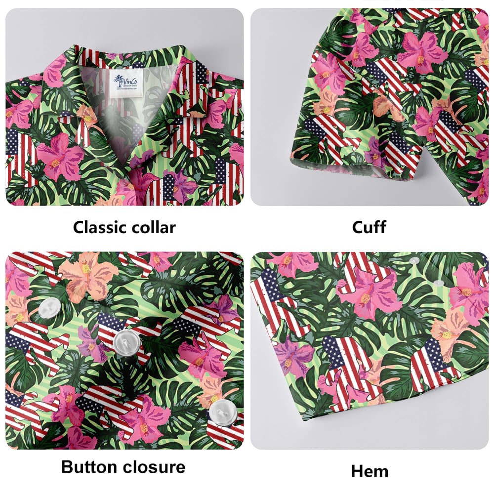 American Sasquatch Floral 4th Of July Hawaiian Shirt