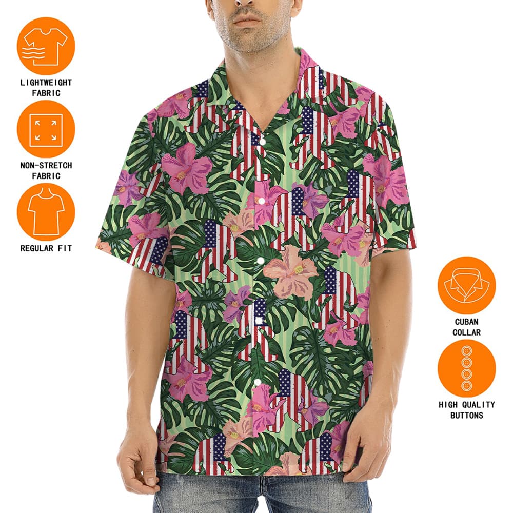 American Sasquatch Floral 4th Of July Hawaiian Shirt
