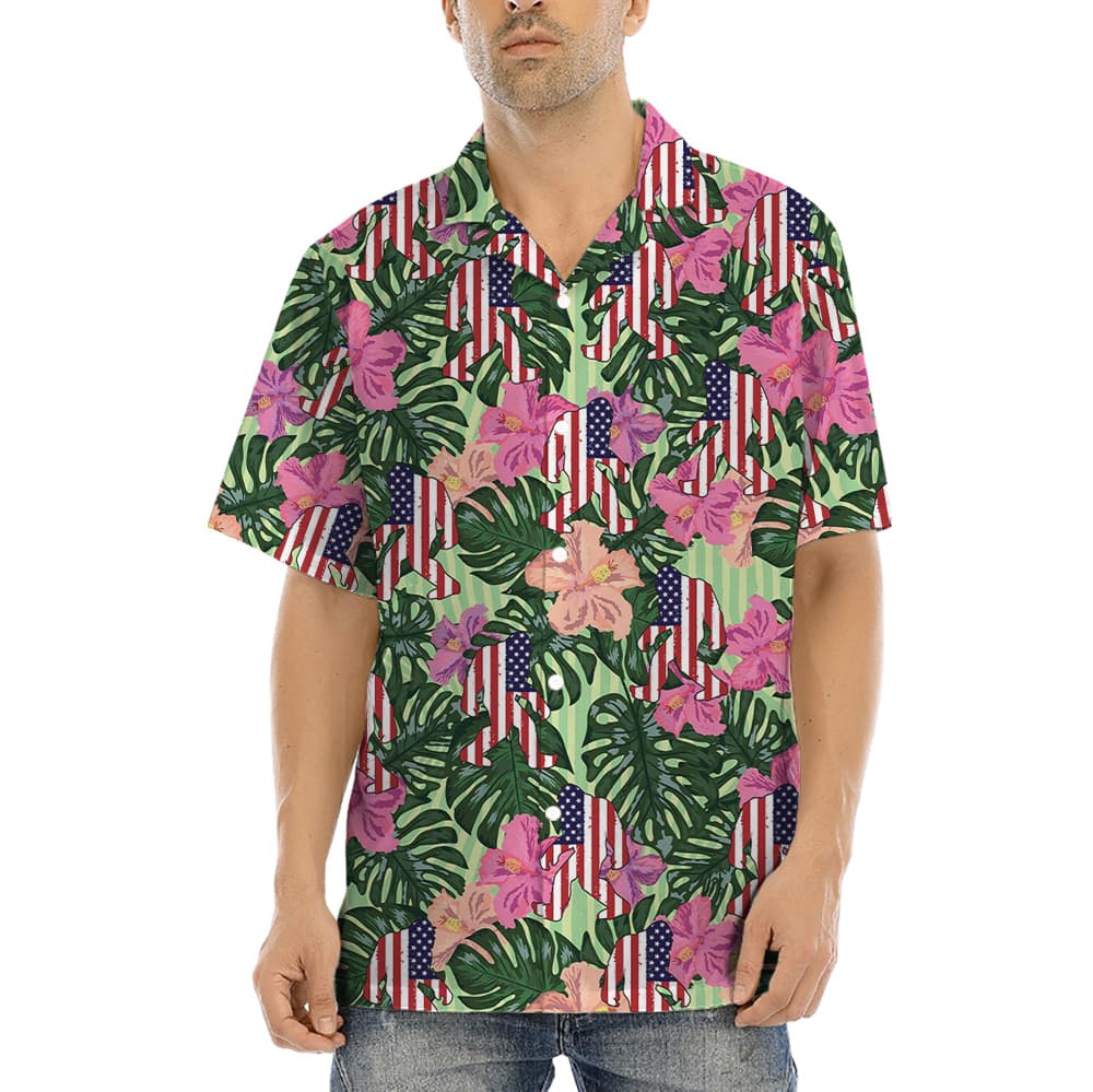 American Sasquatch Floral 4th Of July Hawaiian Shirt (3)