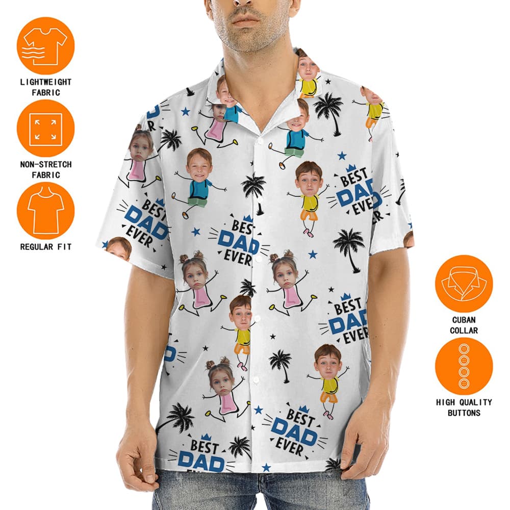 Best Dad Ever Custom Face Luau Shirt