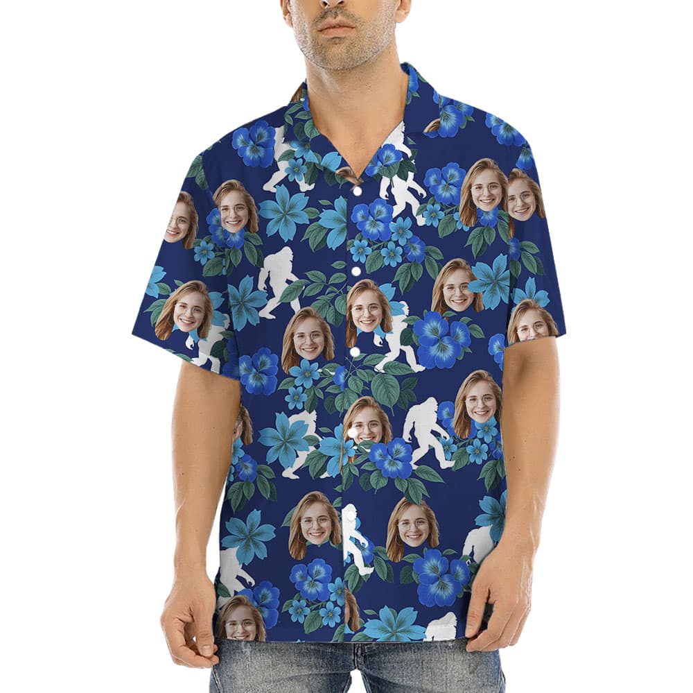 Bigfoot Custom Hawaiian Shirt With 1-5 Faces