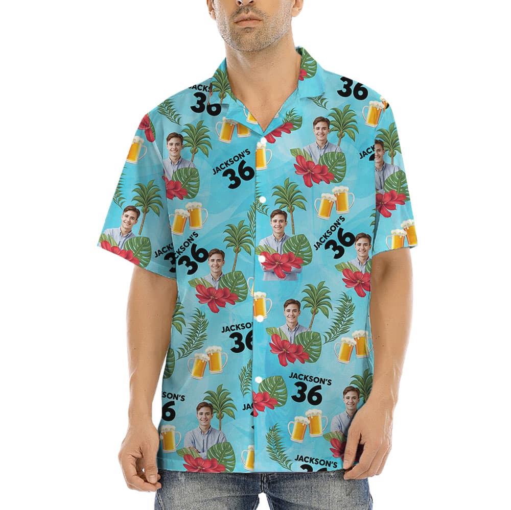 Birthday Custom Up To 5 Face Hawaiian Shirt1