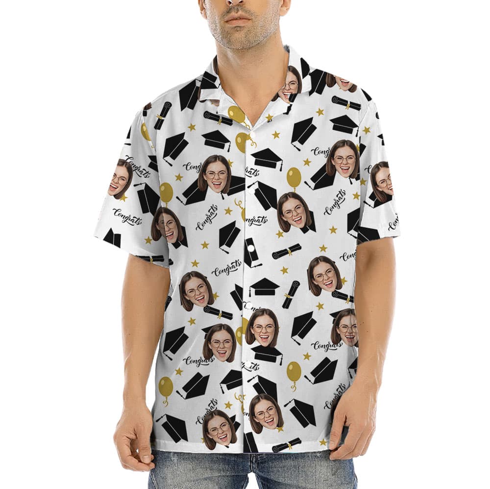 Congratulation Graduation Hawaiian Shirt With 1-5 Faces1