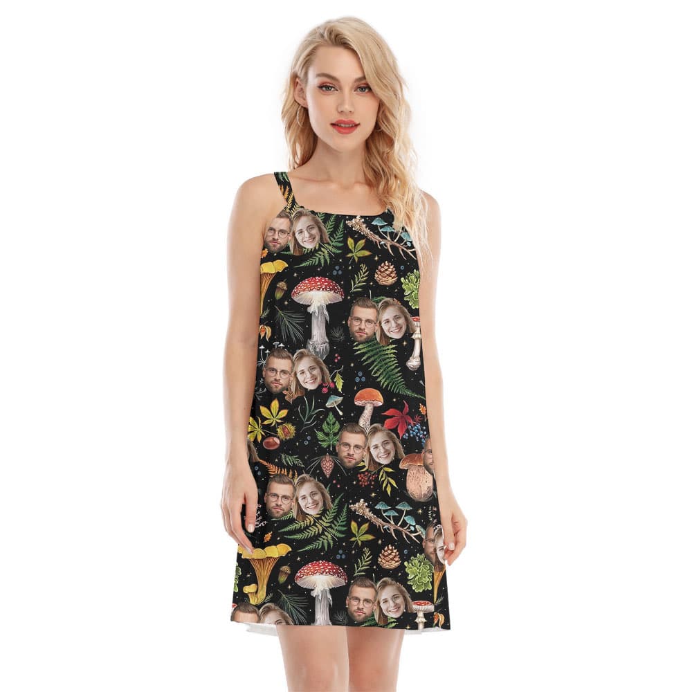 Cool Custom Face Cami Dress With Mushroom Print1
