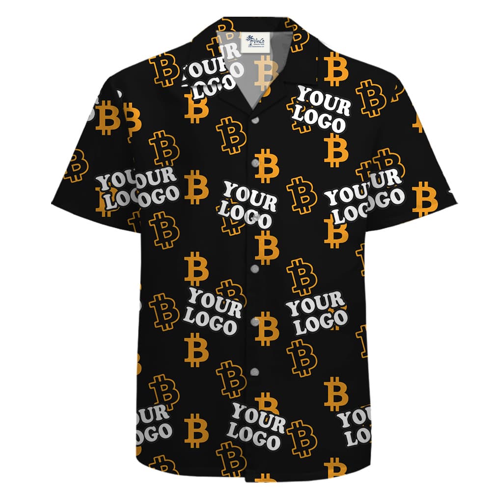 A Cotton Shirt with Custom Logo on Bitcoin Themed