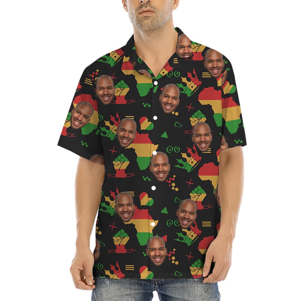 A Men Shirt with Custom 1-4 Faces on Freedom 19th June