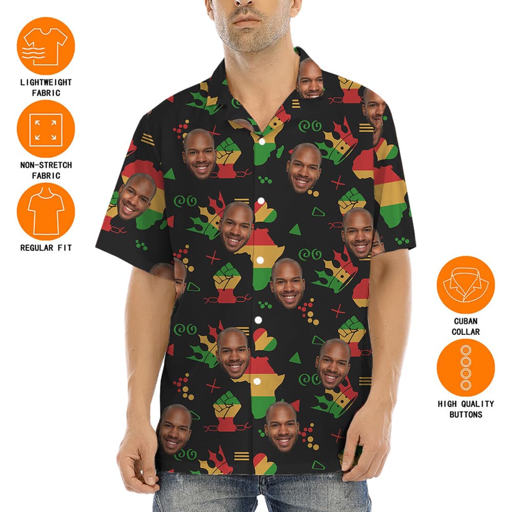 A Men Shirt with Custom 1-4 Faces on Freedom 19th June