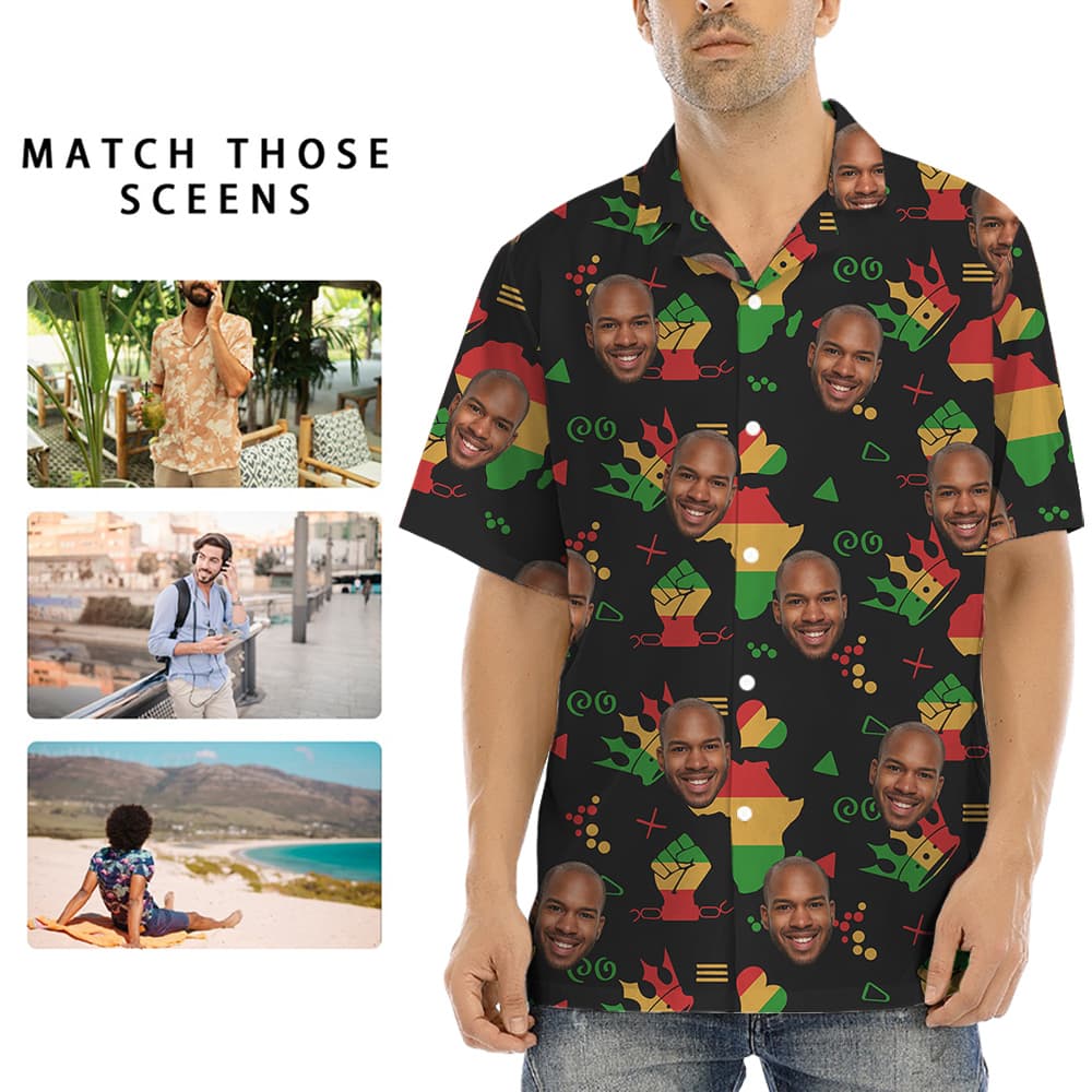 A Men Shirt with Custom 1-4 Faces on Freedom 19th June