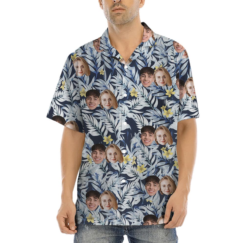 Custom 1-5 Faces Tropical Shirt For Men1