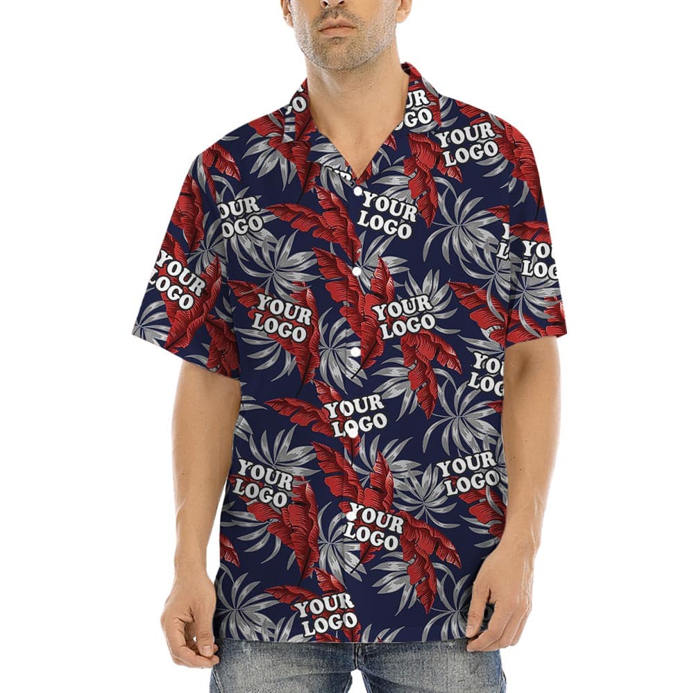 Custom Company Logo Matching Shirt Hawaiian Style is perfect for team matching shirt with custom logo