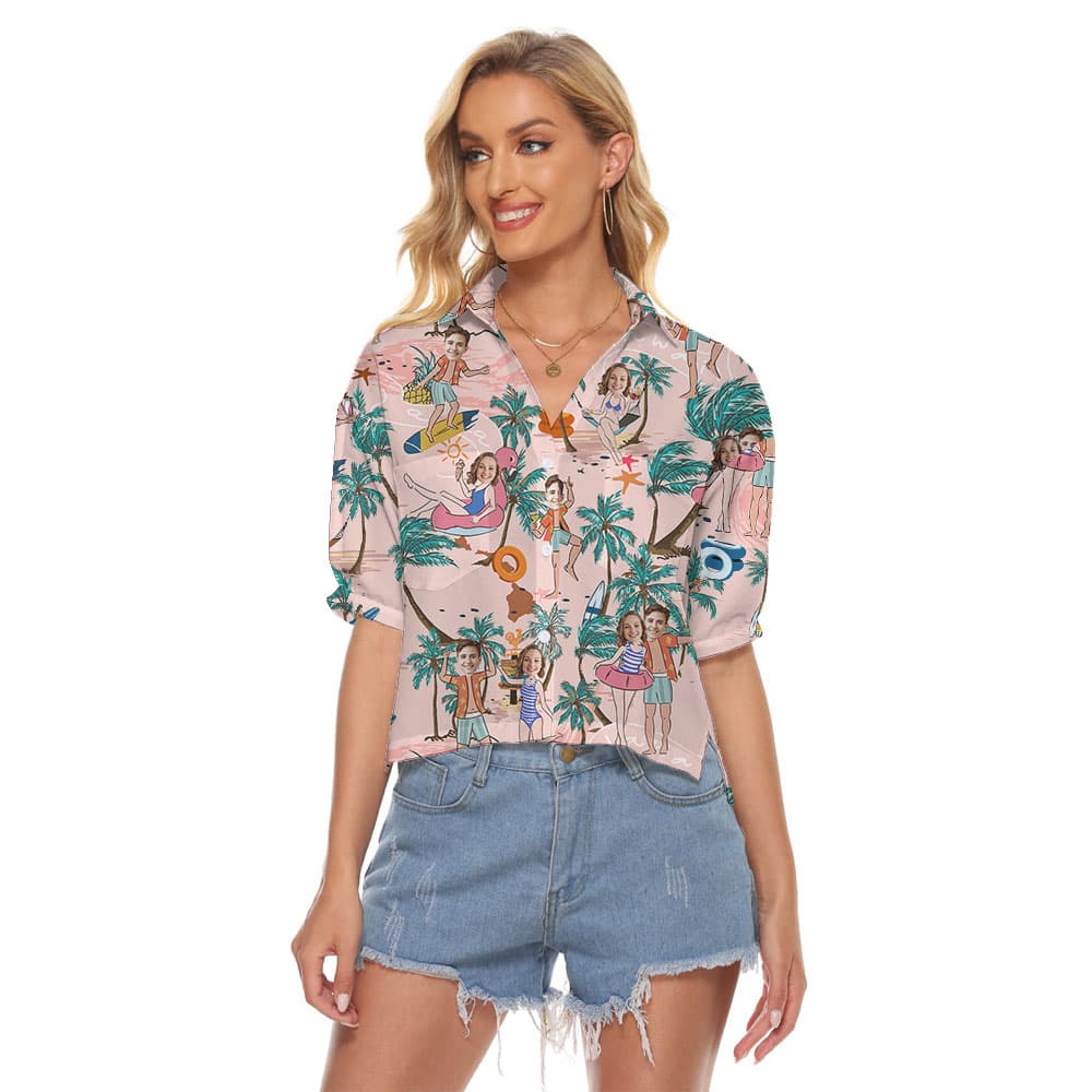 Custom Couple Face Women's Crop Top1