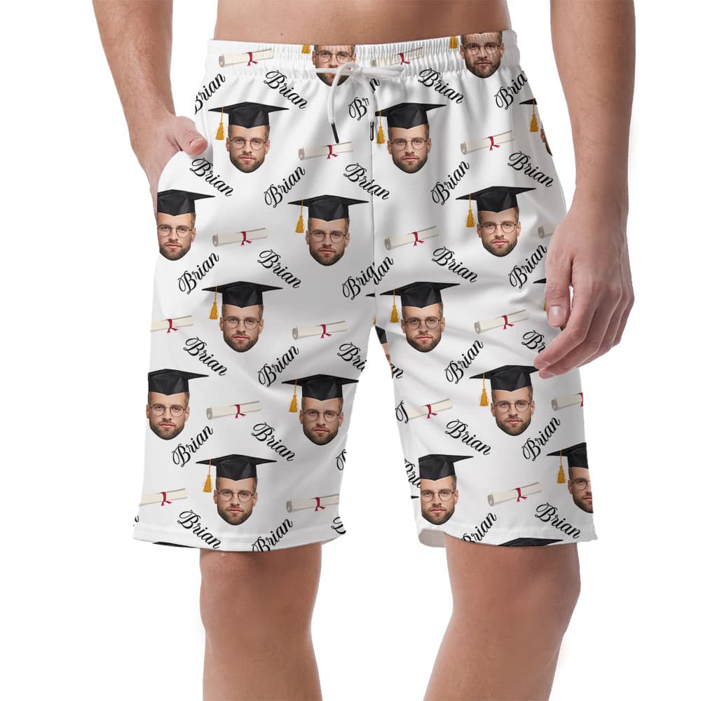 Custom Face And Names Graduation Men's Shorts4