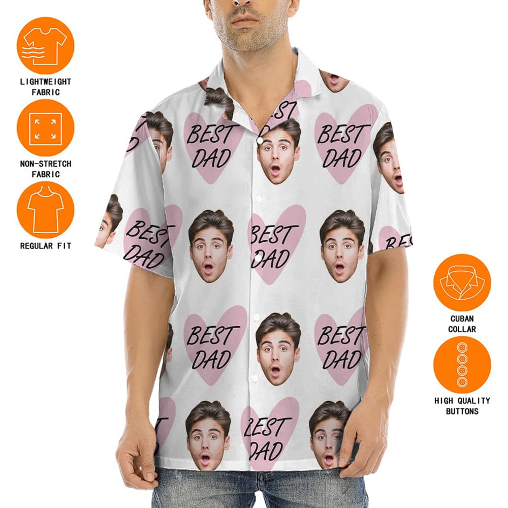 Custom Face Best Dad Aloha Shirt