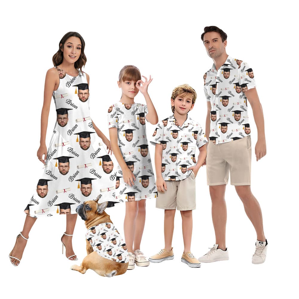 Custom Face Graduation Matching Family Hawaiian Outfits1