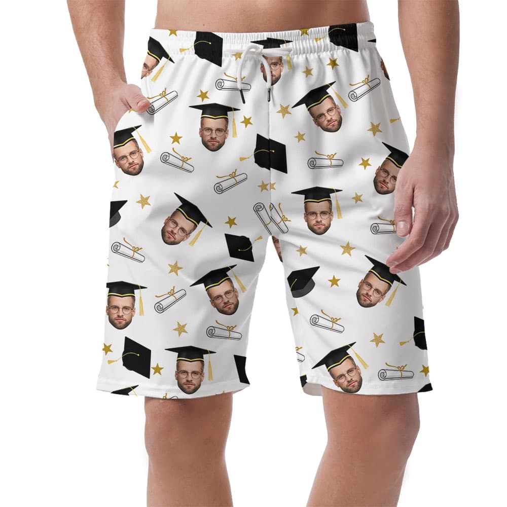 Custom Face Graduation Men's Casual Shorts1