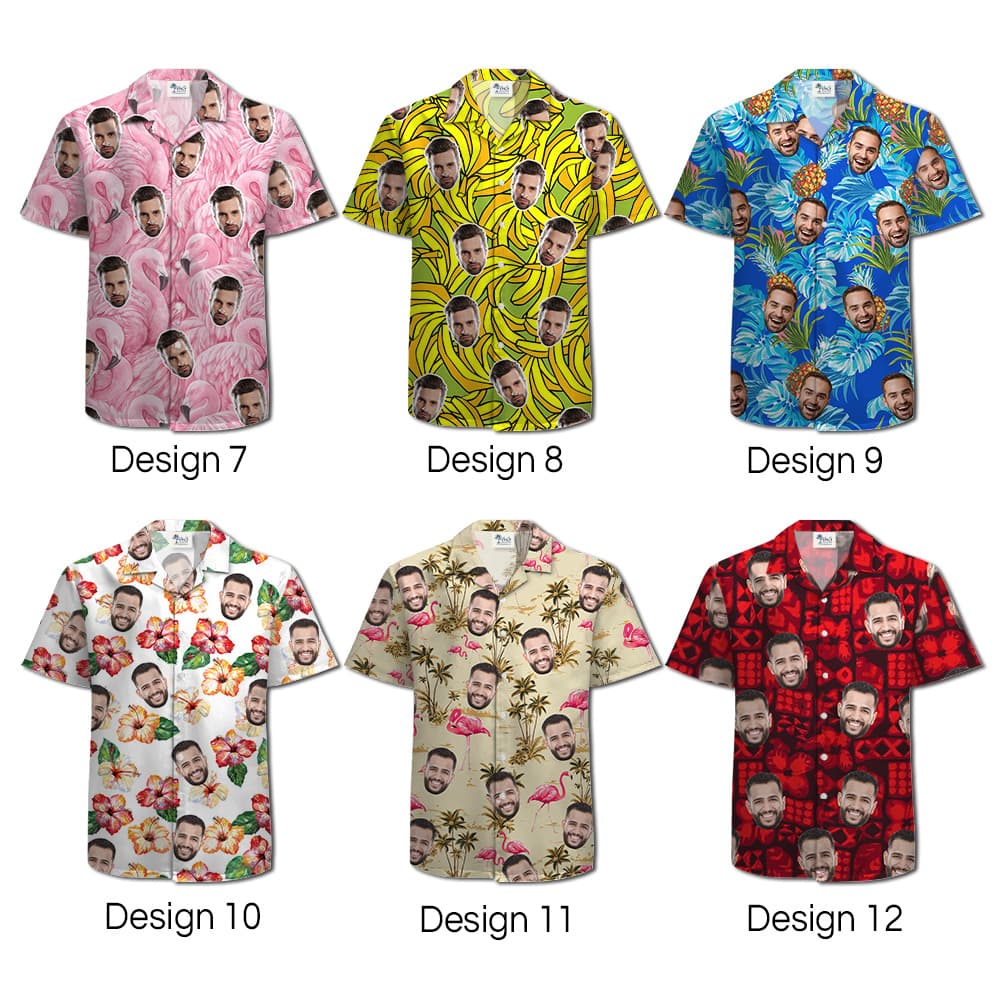 Custom Face Hawaiian Shirt with Multiple Designs