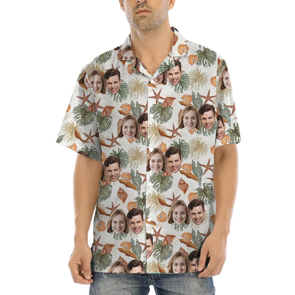 Custom Face Sea Animal Hawaiian Shirt For Men