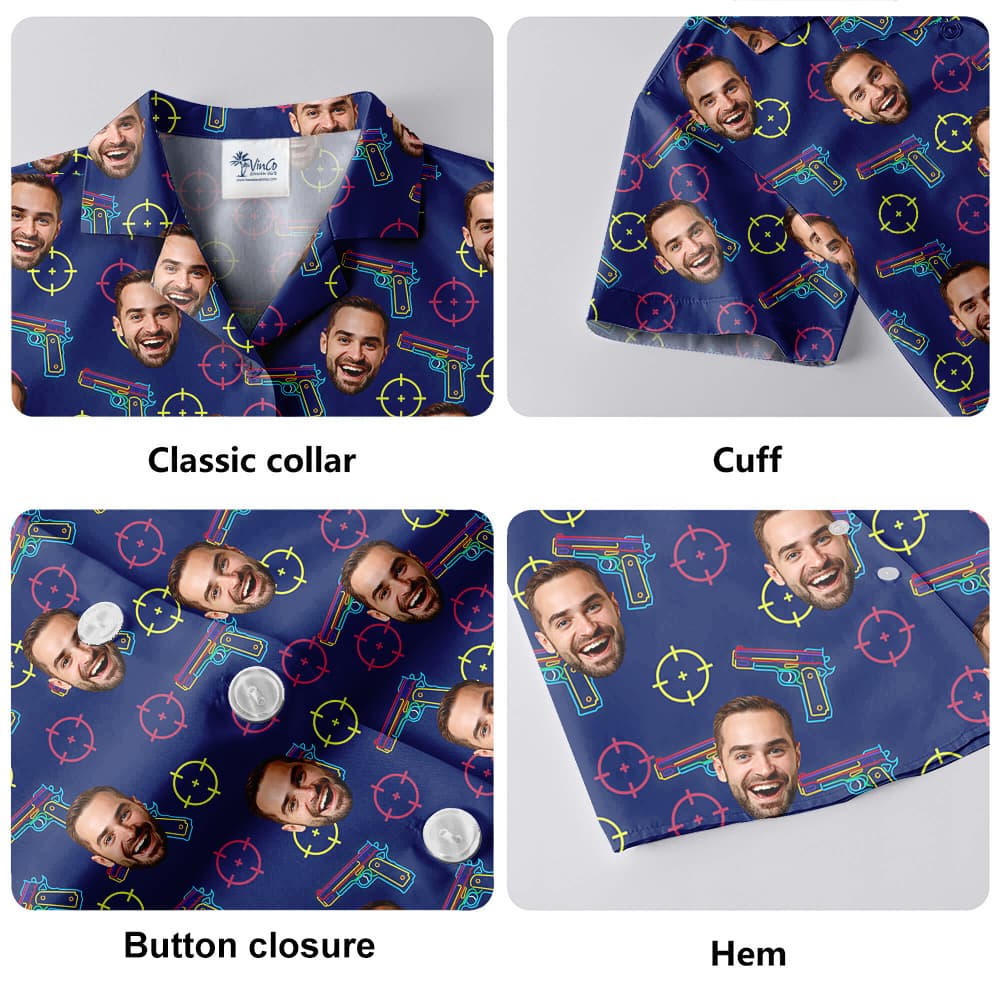Custom Face Tactical Gun Hawaiian Shirt