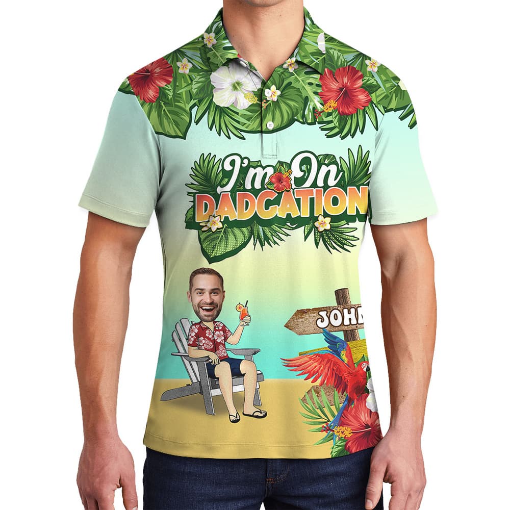 A Polo Goft Shirt with Custom Face and Name