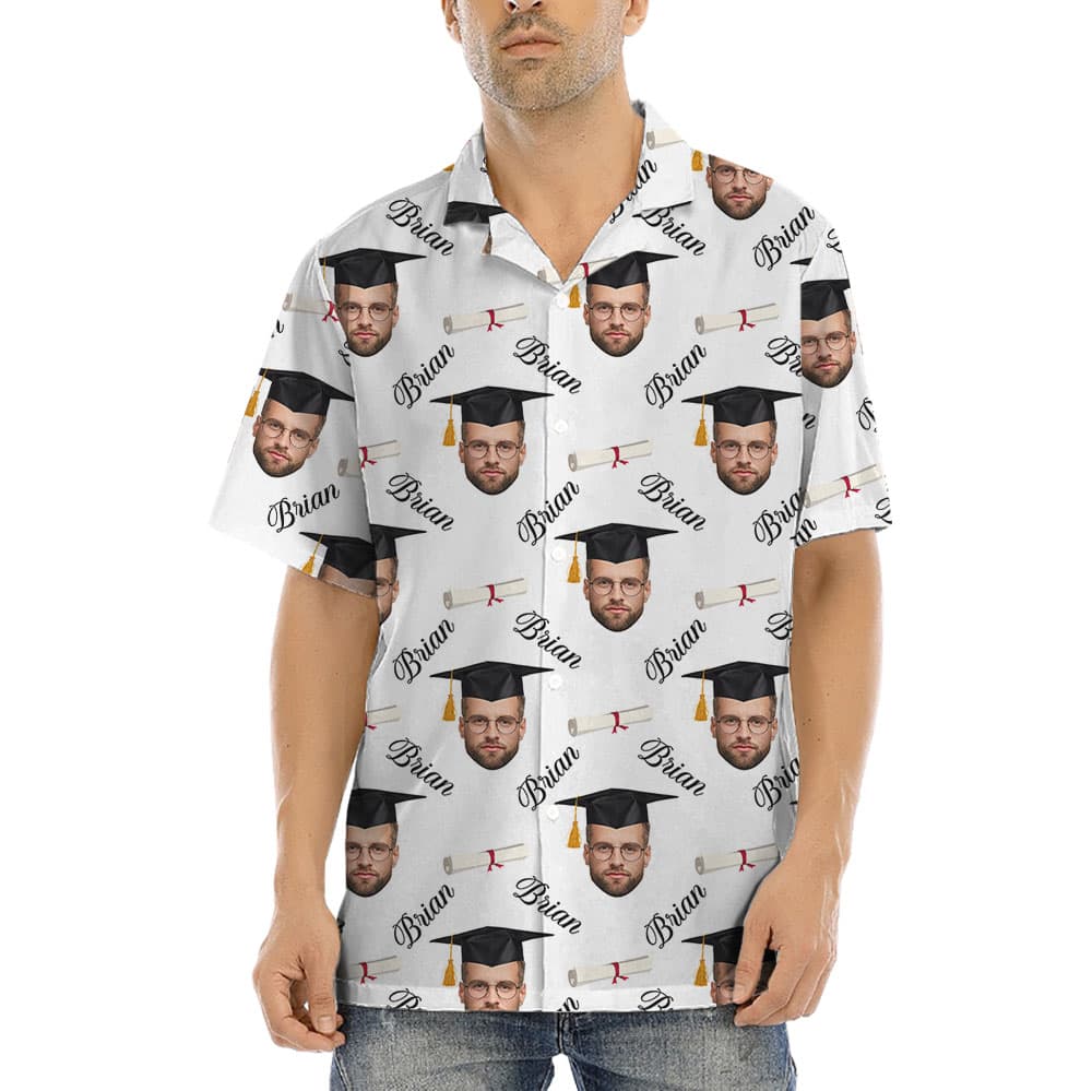 Custom Graduation Hawaiian Shirt With Face And Names1